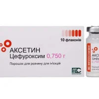 Axetin (cefuroxime) injection 750 mg. #10