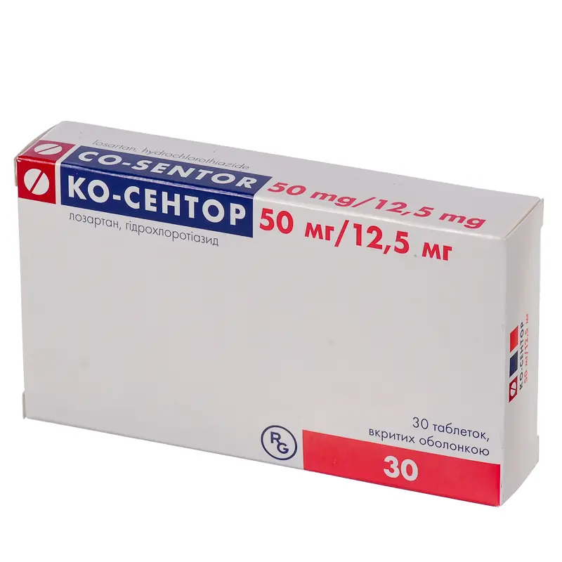Co-Sentor (losartan potassium and hydrochlorothiazide) tablets 100 mg/12.5 mg. #30