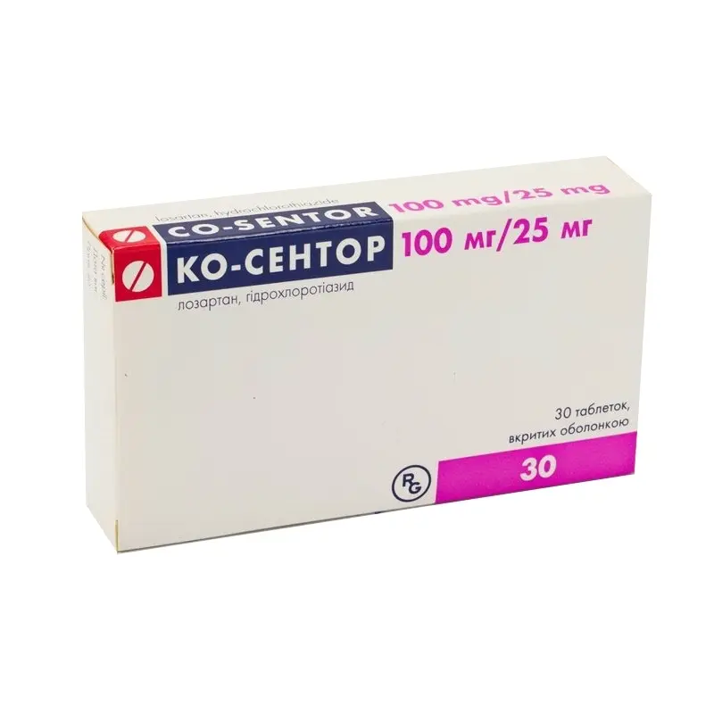 Co-Sentor (losartan potassium and hydrochlorothiazide) tablets 100 mg/25 mg. #30