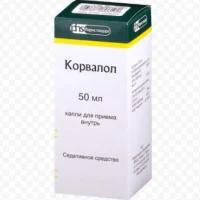 Corvalol (ethyl alpha-bromsulfaleinovy acid) drops 50 ml.