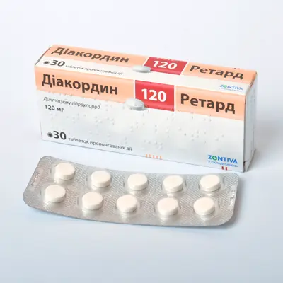 Diacordin (diltiazem) 120 retard tablets 120 mg. #30