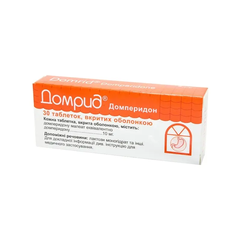 Domrid (domperidone maleatee) tablets 10 mg. #30