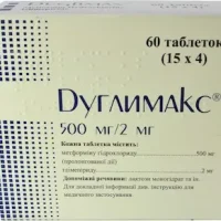Duglimax (metformin hydrochloride) tablets 500 mg/2 mg. #60