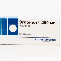 Eglonil (sulpiride) tablets 200 mg. #12