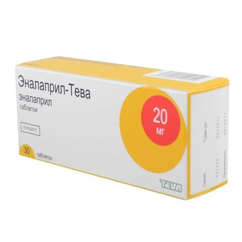 Enalapril-TEVA (enalapril) tablets 20 mg. #30