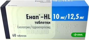 Enap HL (enalapril maleate) tablets 10 mg/12.5 mg. #60