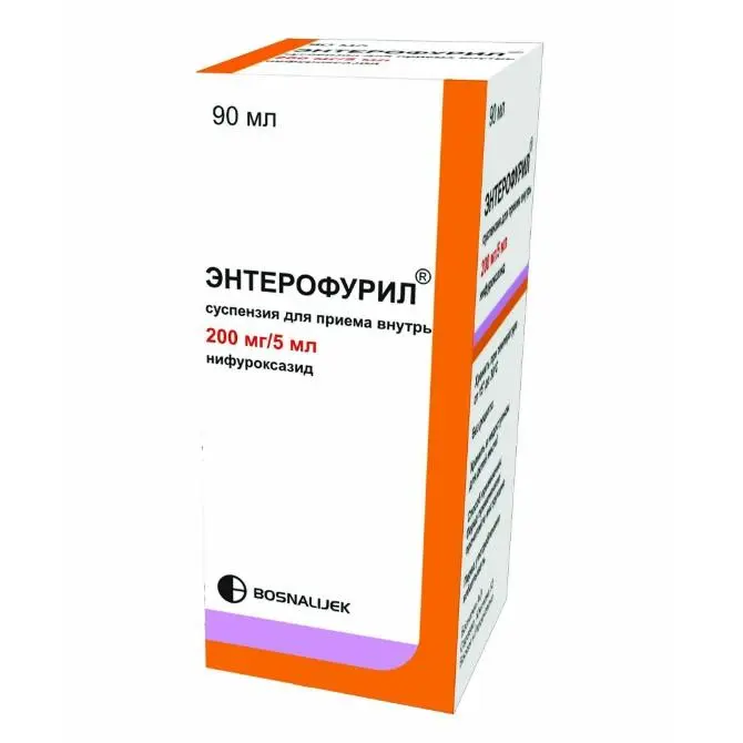 Enterofuril (nifuroxazide) suspension 200 mg/5 ml. 90 ml. #1