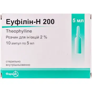 Eufillin-N (theophylline) 20 injection 2% 5 ml. #10