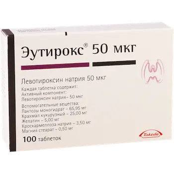 Eutirox (levothyroxine sodium) tablets 50 mcg. #100