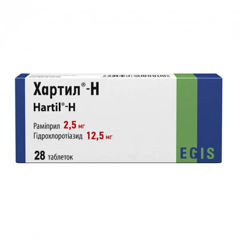 Hartil-N (ramipril + hydrochlorothiazide) tablets 2.5 mg/12.5 mg. #28