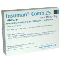 Insuman Comb 25 Suspension for Injection 100 IU/ml. cartridge 3 ml. #5