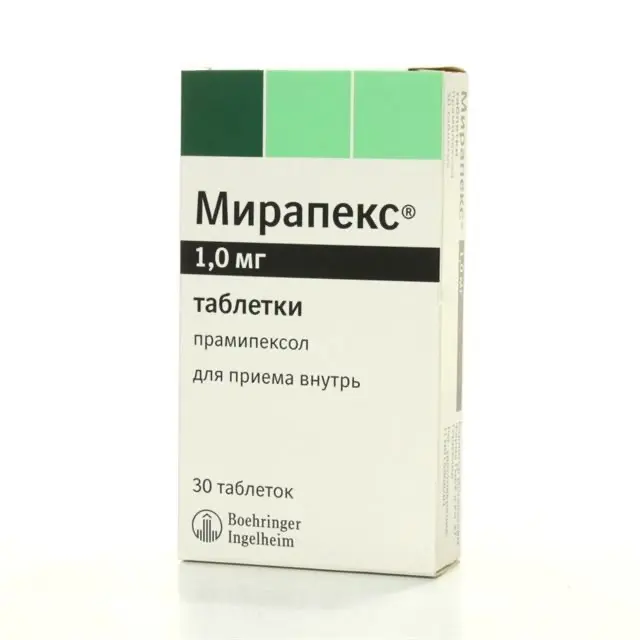 Mirapex (pramipexol) tablets 1 mg. #30