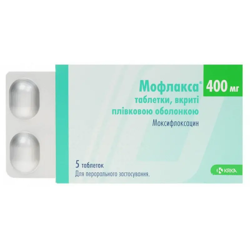 Moflaxa (moxifloxacin) tablets 400 mg. #5