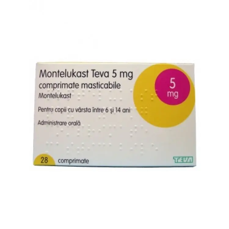 Montelucast-Teva (montelukast sodium) chewing tablets 5 mg. #28