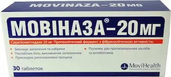 Movinaza-20 (serratiopeptidase) tablets 20 mg. #30
