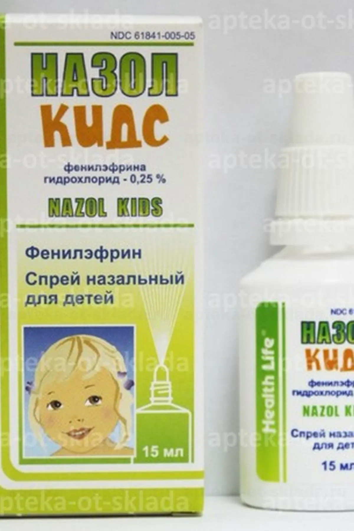 Nazol Kids (oxymetazoline hydrochloride) spray 0.25% 10 ml.