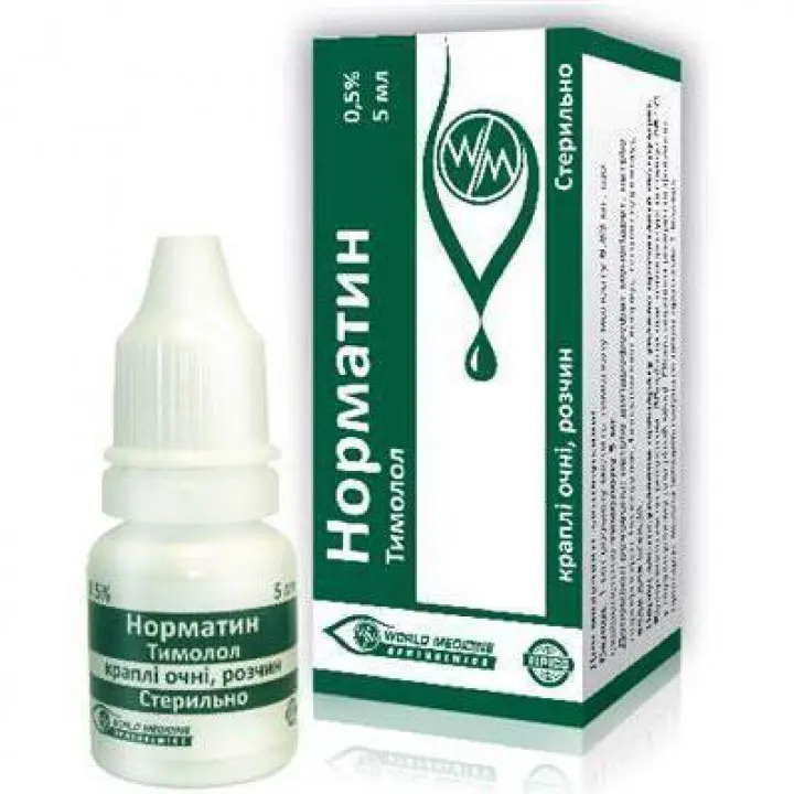 Normatin (timolol) eye drops 0.5% 5 ml.