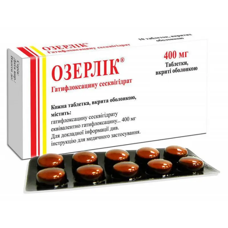 Ozerlik (gatifloxacin) tablets 400 mg. #10