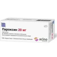 Paroxin (paroxetine hydrochloride) tablets 20 mg. #30
