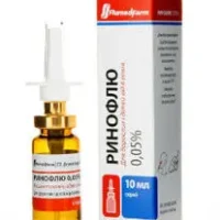 Rinofliu (xylometazoline) nasal spray 0.05% 10 ml.