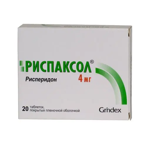 Rispaxol (risperidone) tablets 4 mg. #60