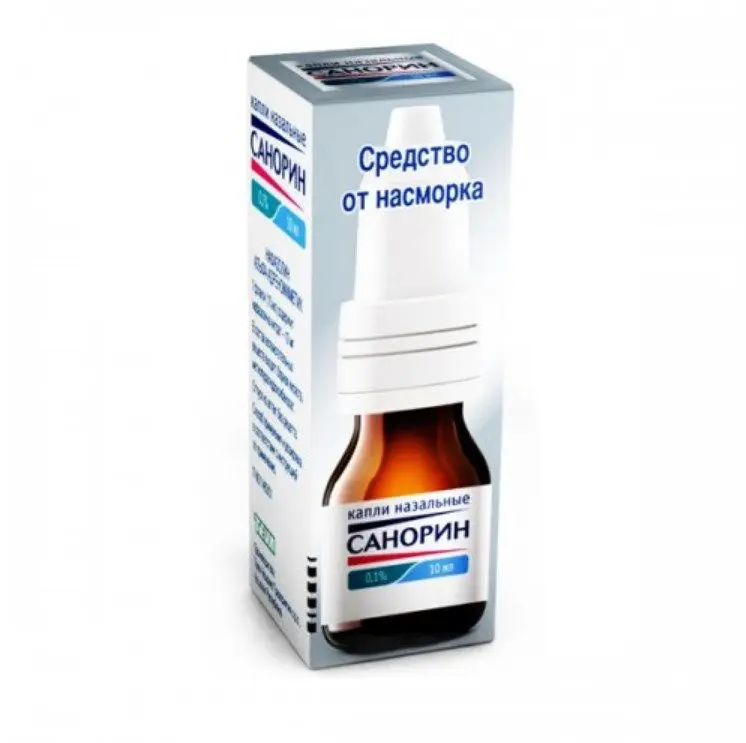 Sanorin (naphazoline nitrate) nasal spray 1 mg/ml. 10 ml.