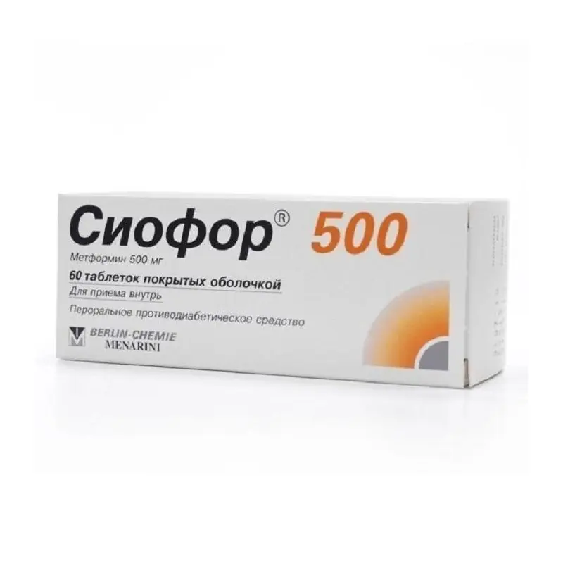 Siofor 500 (metformin hydrochloride) tablets 500 mg. #60
