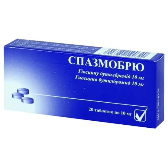 Spazmobriu (hyoscine butyl bromide) tablets 10 mg. #20