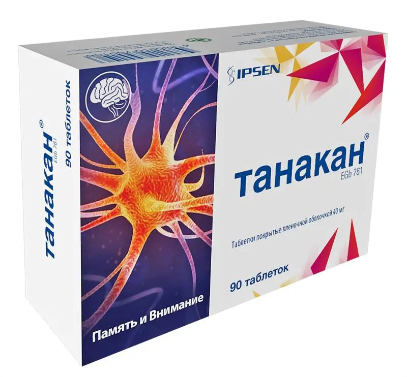 Tanakan (Ginkgo biloba) tablets 40 mg. #90
