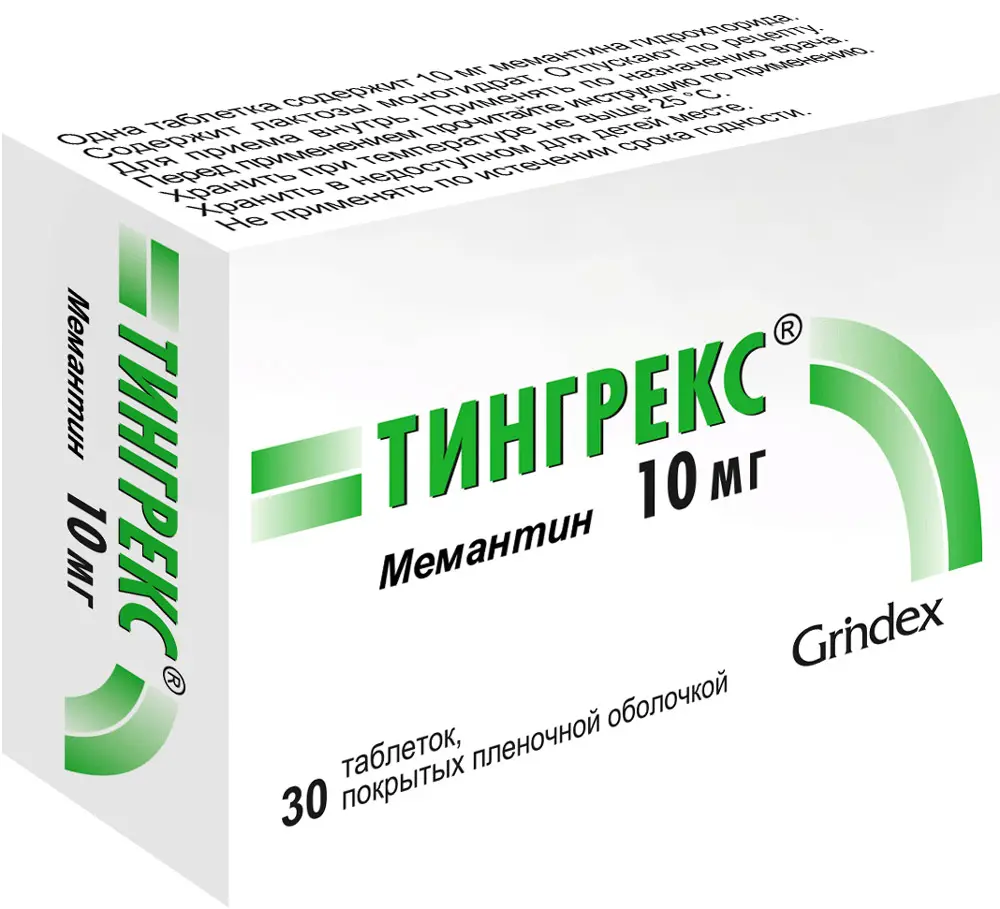Tingrex (memantine) tablets 10 mg. #30