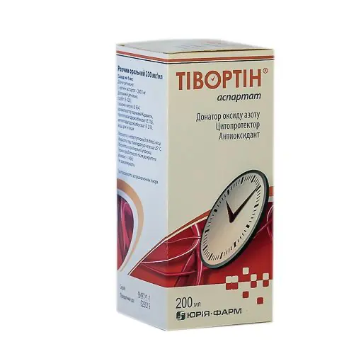 Tivortin aspartate (L-arginine aspartate) oral solution 200 mg/ml. 200 ml.