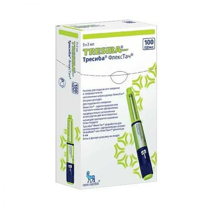 Tresiba Flextatch (insulin deglyudek) 100 IU/ml. 3 ml. #5 syringe