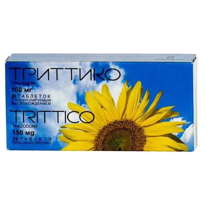 Trittico (trazodone hydrochloride) prolonged release tablets 150 mg. #30